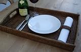 LARGE RATTAN RECTANGLE TRAY