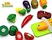 Little Treasures Vegetable Basket Play Set, Cut and Chop Series, 10 Pieces, 3 Years and Up