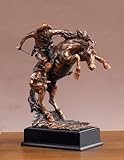 IMAGE OF Western Cowboy Figure Bronze Plated Statue Sculpture