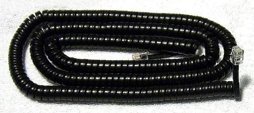Coiled Handset Telephone Cable RJ-11 25 ft. Black