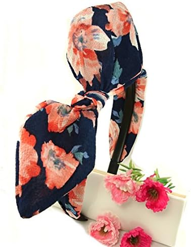 Evertrade Bowknot Fashion Headbands Hair Accessory for women girls teens (Chiffon Floral)