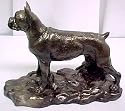 Bronze Finish Boxer Dog Statue Figure Home Decor