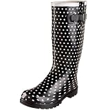 Nomad Footwear Women's Puddles Rain Boot,Black/White Polka Dots,8 M US