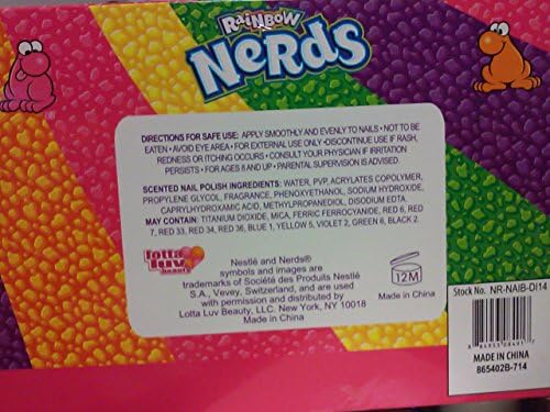 Rainbow Nerds Scented Nail Polish Set with Toe Separator & Nail File