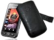 Suncase Ledertasche (Lasche mit R�ckzugfunktion) f�r Samsung GT S5230 Star / S-5230 schwarz