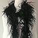 Shekyeon 2yards/lot 1.9 Meter Ostrich Feather Boa 1-Ply Costume Decoration Feather Craft (Black)