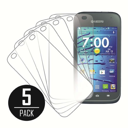 MPERO Collection 5 Pack of Clear Screen Protectors for Kyocera Hydro EDGE