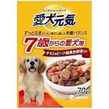 ユニ・チャーム 愛犬元気 パウチ7歳チキン＆ビーフ・緑黄色野菜入り 70g ０６年