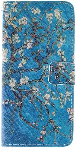 Zenfone 2 Case ASUS Zenfone 2 Kickstand Case,Tribe-Tiger Stylish Beautiful Apricot Flower Design Premium Leather Magnet Slim Flip Kickstand Case Cover for ASUS Zenfone 2 ZE550ML