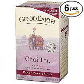 Good Earth Chai Tea, Tea Bags, 18-Count, Boxes (Pack of 6)