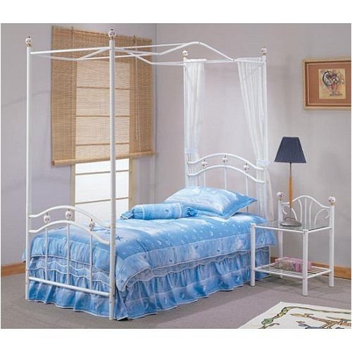 New Twin Size CANOPY white painted