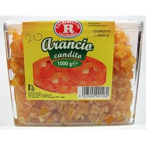 F. Ili Rebecchi Arancia Candita Diced Candied Orange Peel 1 Kilo 2.2 Pounds by Rebecchi