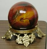 Sunset Stainless Steel Gazing Globe with Polished Brass Grape Stand (6 inch)