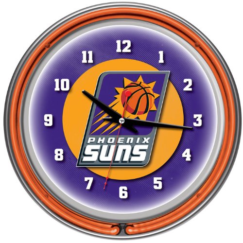 NEW Phoenix Suns NBA Chrome Double Ring Neon Clock (Game Room Products)