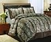 4 Pc. Chocolate Brown / Light Blue Comforter Set, Queen