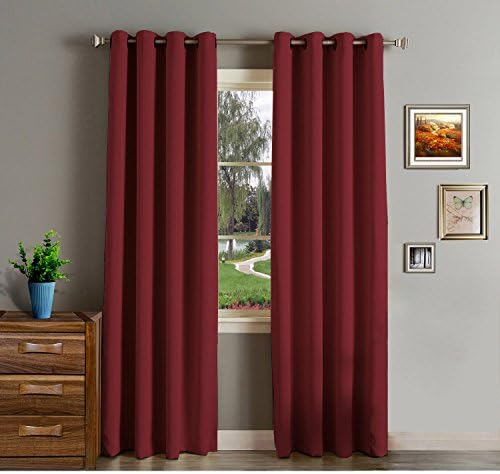 Onlycurtain 2 Panels Thermal Insulated Blackout Curtains for bedroom Antique Bronze Grommet Top Burgundy 52"W x 84"L Burgundy