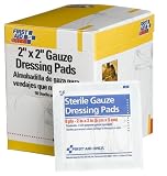 First Aid Only 2 X 2 Gauze Dressing Pad, 25 2-packs, 50-Count Boxes (Pack of 5)
