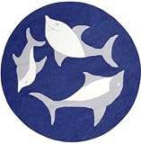 Swimming Dolphins Playground Rug in Blue