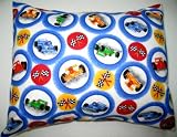 Twin Pillow Case - Flannel Pillow Sham - Race Car Circles - Made In USA