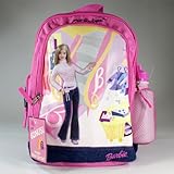 16" Mattel Barbie Pink and Denim Trim w/ Water Bottle Backpack