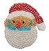 ID 8904 Santa Claus Face Patch Christmas Winter Holiday Beaded Iron On Applique