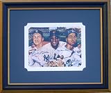 Mickey Mantle, Willie Mays, and Duke Synder Framed Autographed 16x20 Print