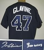 Tom Glavine Autographed/hand Signed Atlanta Braves Blue Baseball Jersey with 300 wins Inscription