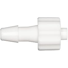 Value Plastics MTLL240-1 White Nylon tube Fitting, Male Luer with Integral Lock Ring to 200 Series Barbed Coupler, 5/32" (4.0 mm) Tube ID (Pack of 25)