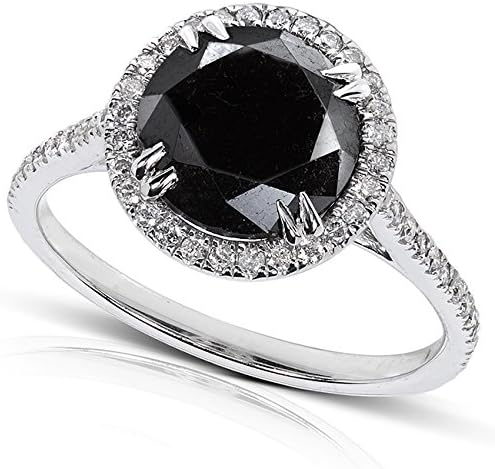 Black and White Diamond Engagement Ring 3 3/4 Carat (ctw) in 14K Gold_8.0_14k Rose Gold