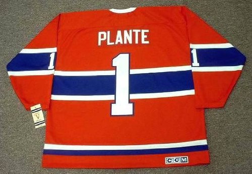 JACQUES PLANTE Montreal Canadiens 1959 CCM Vintage Throwback NHL Hockey Jersey, XL