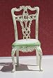 SaLe!!! Dollhouse Miniature Handpainted Green and White Chair