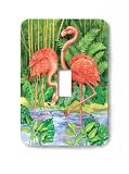 Bamboo Flamingos Decorative Steel Switchplate Cover