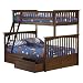 Columbia Twin/Full Bunk Bed with Under-Bed Drawers - Antique Walnut