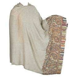 Antique Design Paisley Wraps or Shawls in Wool Fabric from Kashmir in India