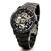 Alienwork IK Squelette Skeleton Automatic Mechanical Watch Men Steel Black
