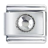 April Round Birthstone Hand Painted Collection Italian Charms