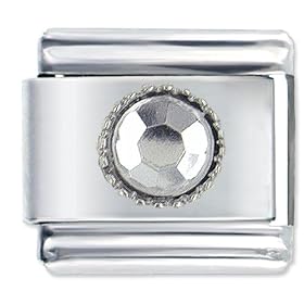 Buy April Diamond Color Round Birthstone Italian Charms by Italian Charms
