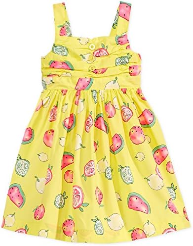 Blueberi Boulevard Baby Girls 1-Piece Summer Dress - Yellow Fruit Print - 18M