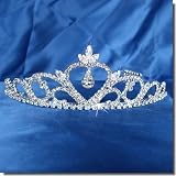 Bridal Wedding Tiara Crown With Heart and Three-Leaf Crystal 44706