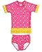 RuffleButts® Infant/Toddler Girls Pineapple Party Ruffled Rash Guard Bikini