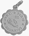 14 Karat White Gold Aquarius Pendant (Jan 21-Feb 19)