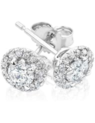 Diamond Halo Earrings 1/2ctw