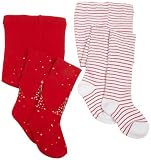 Country Kids Girls  2 Pack Christmas Tight, White/Red, 9-11