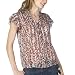 Mossimo  Black: Cap-Sleeve Print Georgette Top - Brushstroke Herringbone