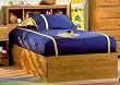 Little Treasures Twin Size Mate's Bed with Bookcase Headboard in Country Pine Finish By SouthShore Furniture