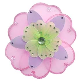 10 Pink, Purple and Green Triple Layered Daisy Flower nylon hanging ceiling wall baby... by Bugs-n-Blooms