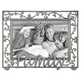 Family Scroll Word Picture Frame Metal 4x6