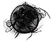 NYFASHION101 Cocktail Fashion Sinamay Fascinator Hat Flower Design & Net S102651, Black