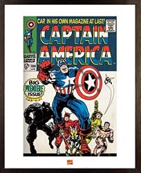 Captain America - Framed Comic Poster / Art Print (Size: 16" x 20")