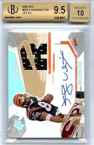 2003 Upper Deck SPX Kelley Washington Graded Autograph Jersey Rookie Card #220